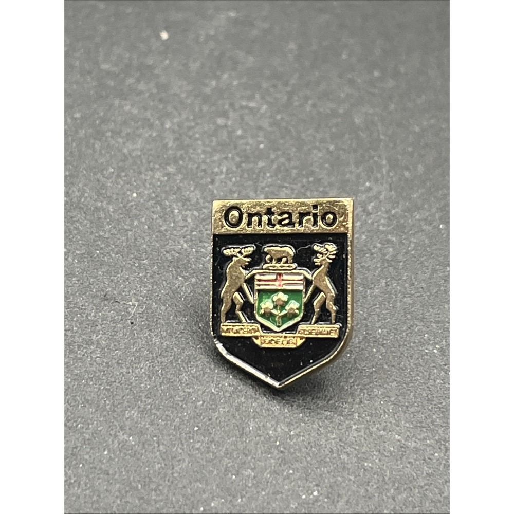 Ontario Canada Coat Of Arms Shield Crest Lapel Hat Pin